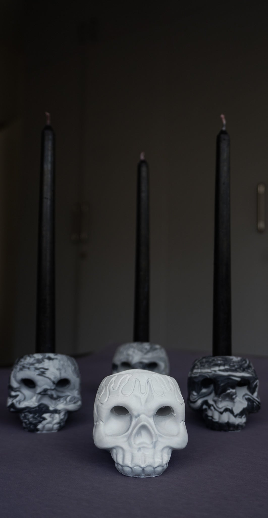 La Catrina - Grey Candle Holder
